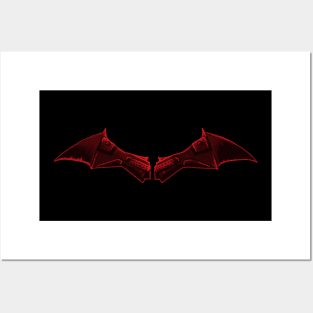 The Bat Man logo (Red) Posters and Art